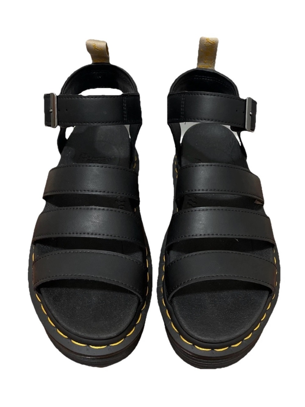 Dr Martens Blaire  Hydro Leather Strap Sandals Black Sz 8 like new
